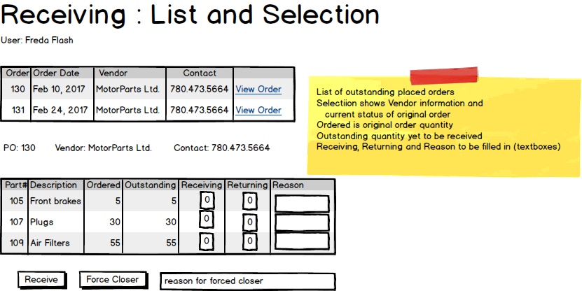 Open Order Selection List with a selected order