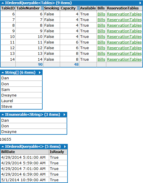 Statements example 1 - Results